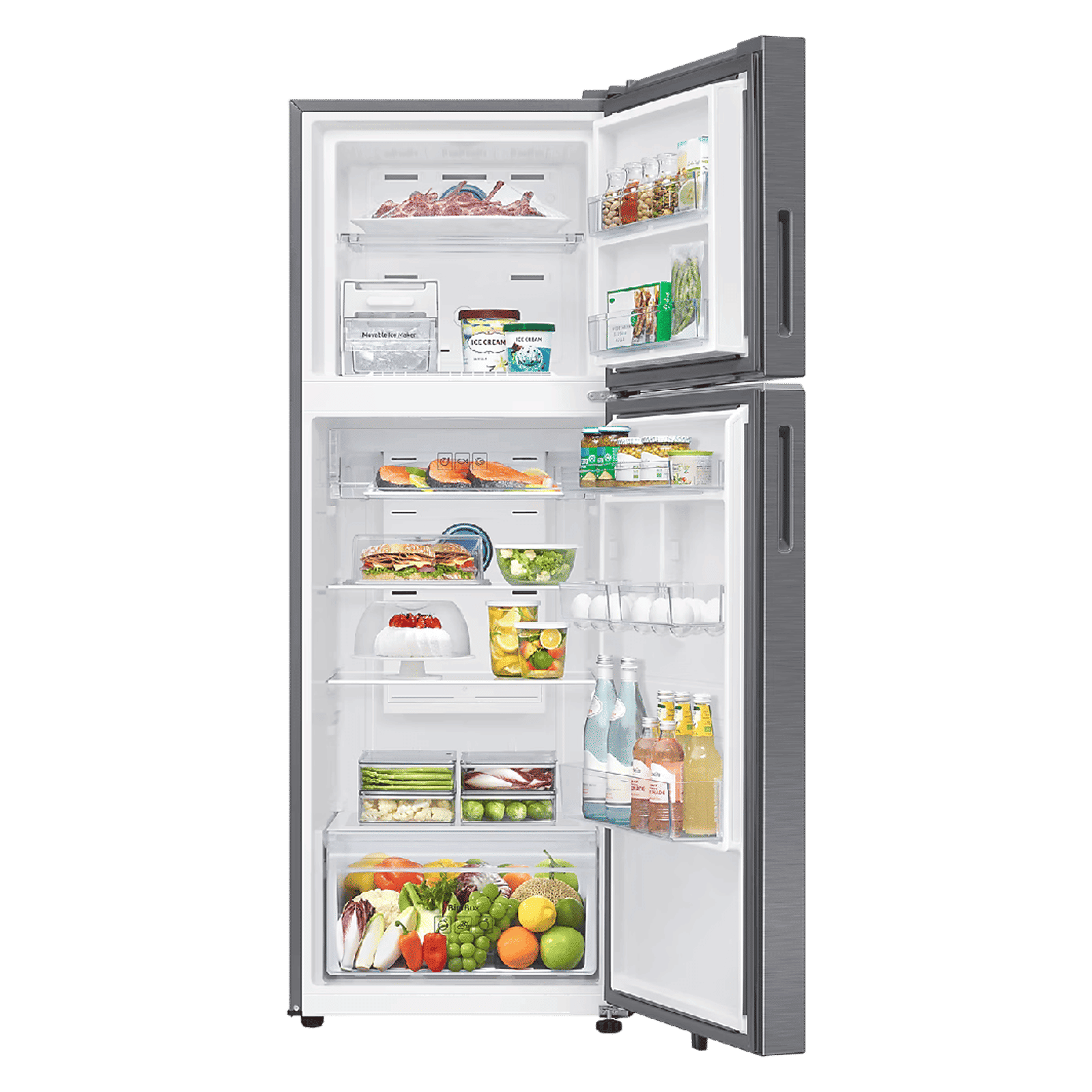 SAMSUNG 330 Litres 2 Star Frost Free Double Door Smart Wifi Enabled Refrigerator with Twin Cooling Plus Technology (RT34DG5A2BS8HL, Elegant Inox)