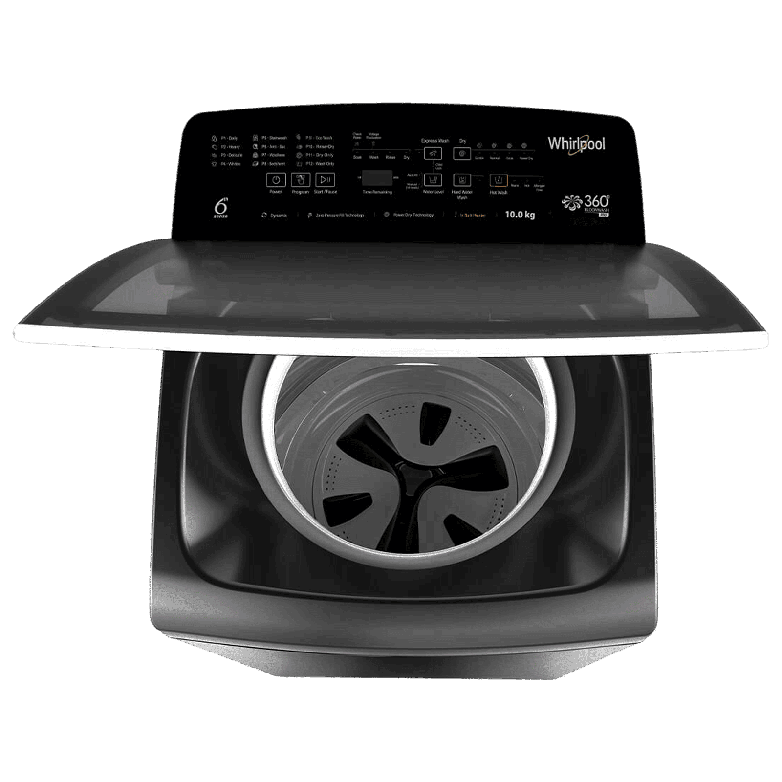 Whirlpool 10 kg 5 Star Fully Automatic Top Load Washing Machine (360 BW Pro H, 31688, In-built Heater, Graphite)