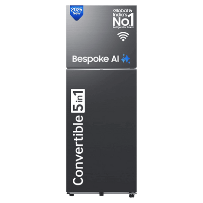 SAMSUNG 330 Litres 3 Star Frost Free Double Door Smart Wifi Enabled Refrigerator with Twin Cooling Plus Technology (RT34DG5A4DB1HL, Black Matt)