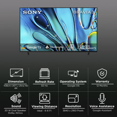SONY BRAVIA 3 108 cm (43 inch) LED 4K Ultra HD Google TV with Dolby Vision & Dolby Atmos (2024 model)