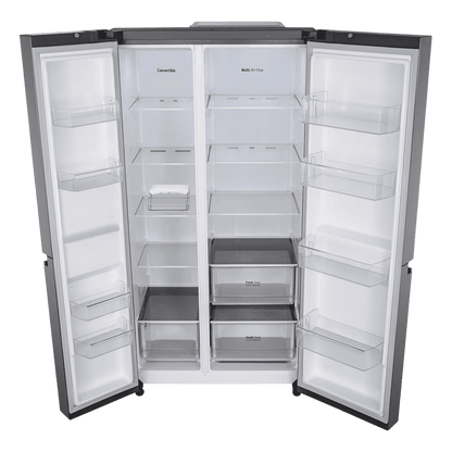 LG 650 Litres 3 Star Frost Free Side by Side Refrigerator with Multi Air Flow (GL-B257JDS3, Dazzle Steel)
