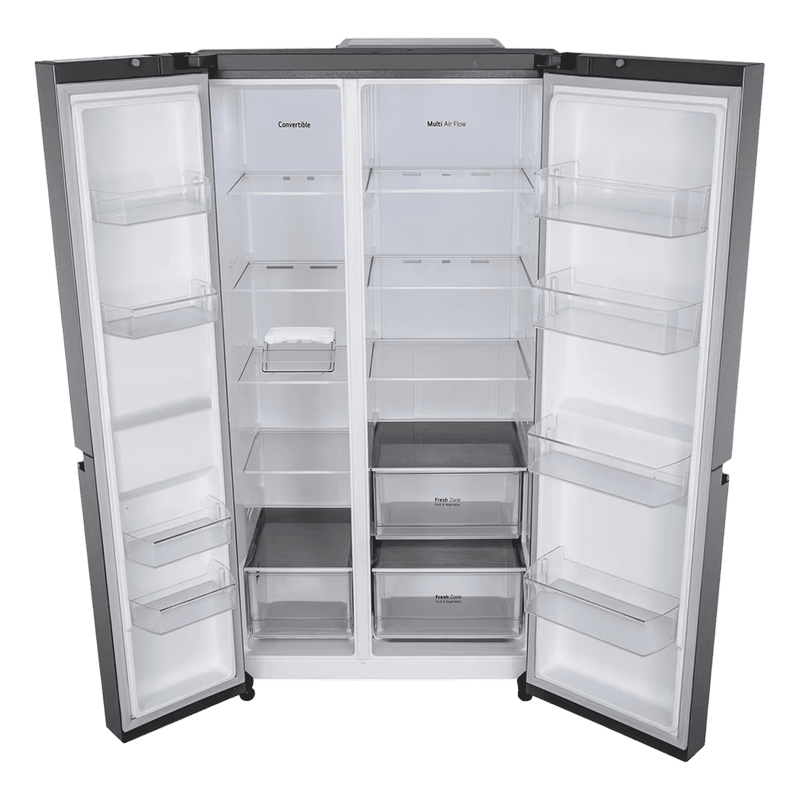 LG 650 Litres 3 Star Frost Free Side by Side Refrigerator with Multi Air Flow (GL-B257JDS3, Dazzle Steel)