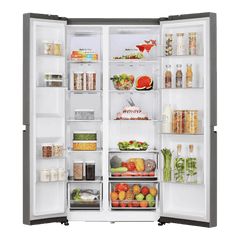 LG 650 Litres 3 Star Frost Free Side by Side Refrigerator with Multi Air Flow (GL-B257JDS3, Dazzle Steel)