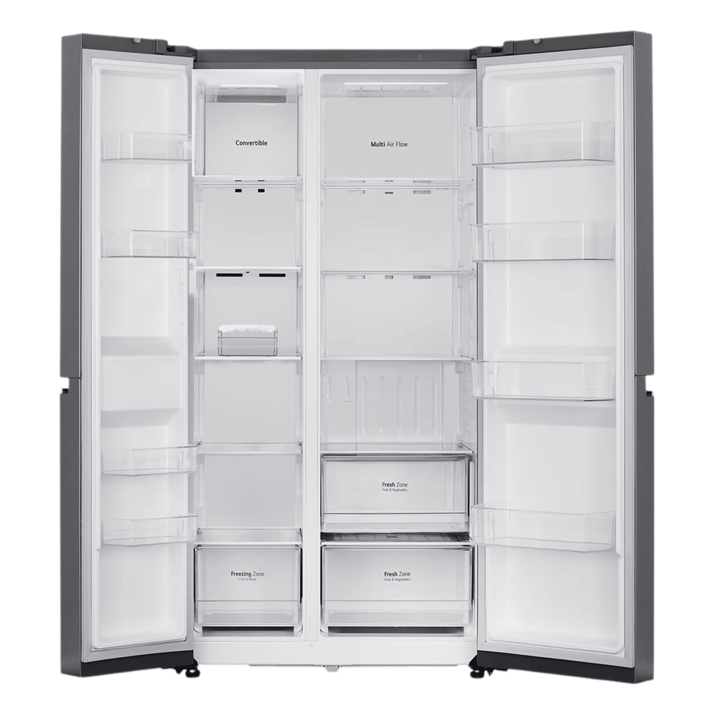 LG 650 Litres 3 Star Frost Free Side by Side Refrigerator with Multi Air Flow (GL-B257JDS3, Dazzle Steel)