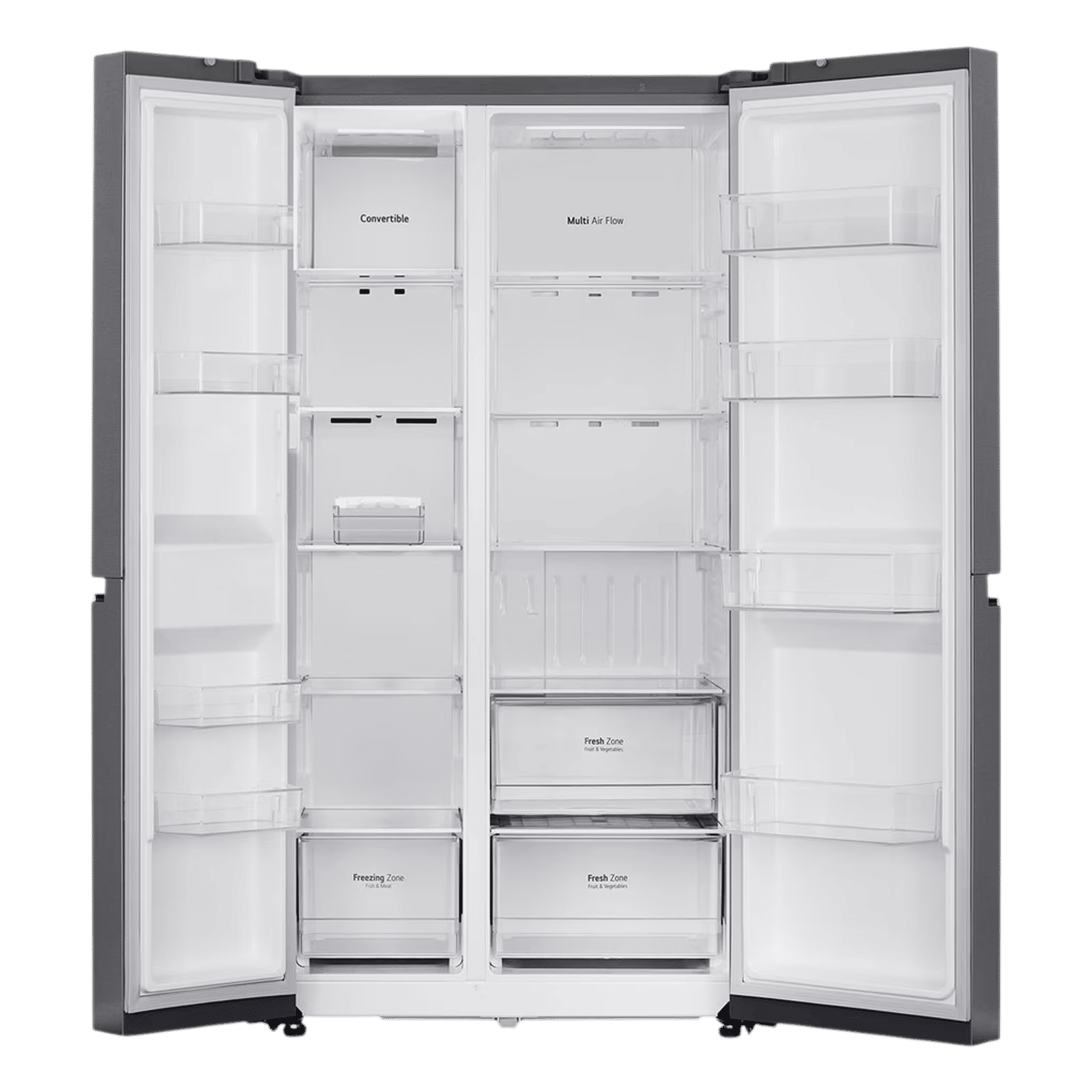 LG 650 Litres 3 Star Frost Free Side by Side Refrigerator with Multi Air Flow (GL-B257JDS3, Dazzle Steel)