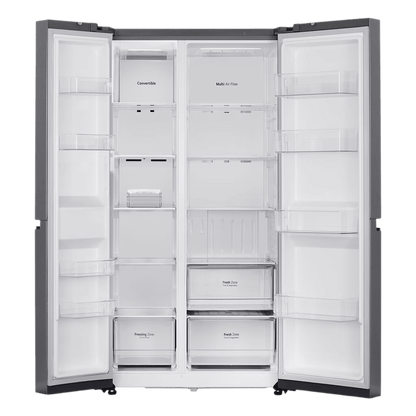LG 650 Litres 3 Star Frost Free Side by Side Refrigerator with Multi Air Flow (GL-B257JDS3, Dazzle Steel)