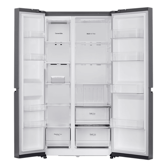 LG 650 Litres 3 Star Frost Free Side by Side Refrigerator with Multi Air Flow (GL-B257JDS3, Dazzle Steel)