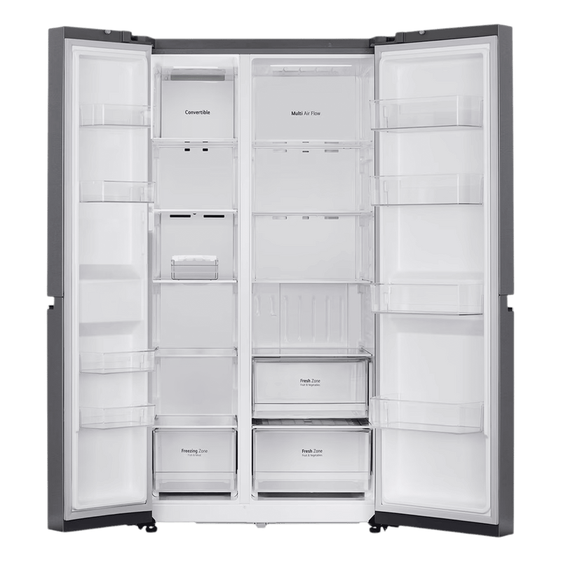 LG 650 Litres 3 Star Frost Free Side by Side Refrigerator with Multi Air Flow (GL-B257JDS3, Dazzle Steel)
