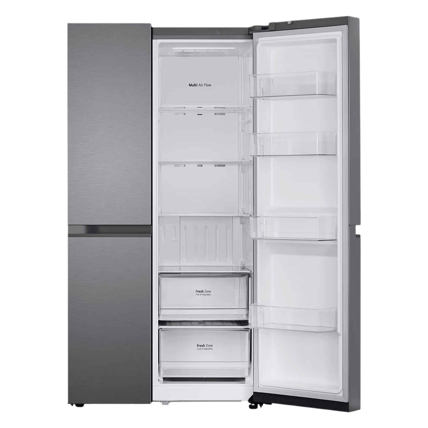 LG 650 Litres 3 Star Frost Free Side by Side Refrigerator with Multi Air Flow (GL-B257JDS3, Dazzle Steel)