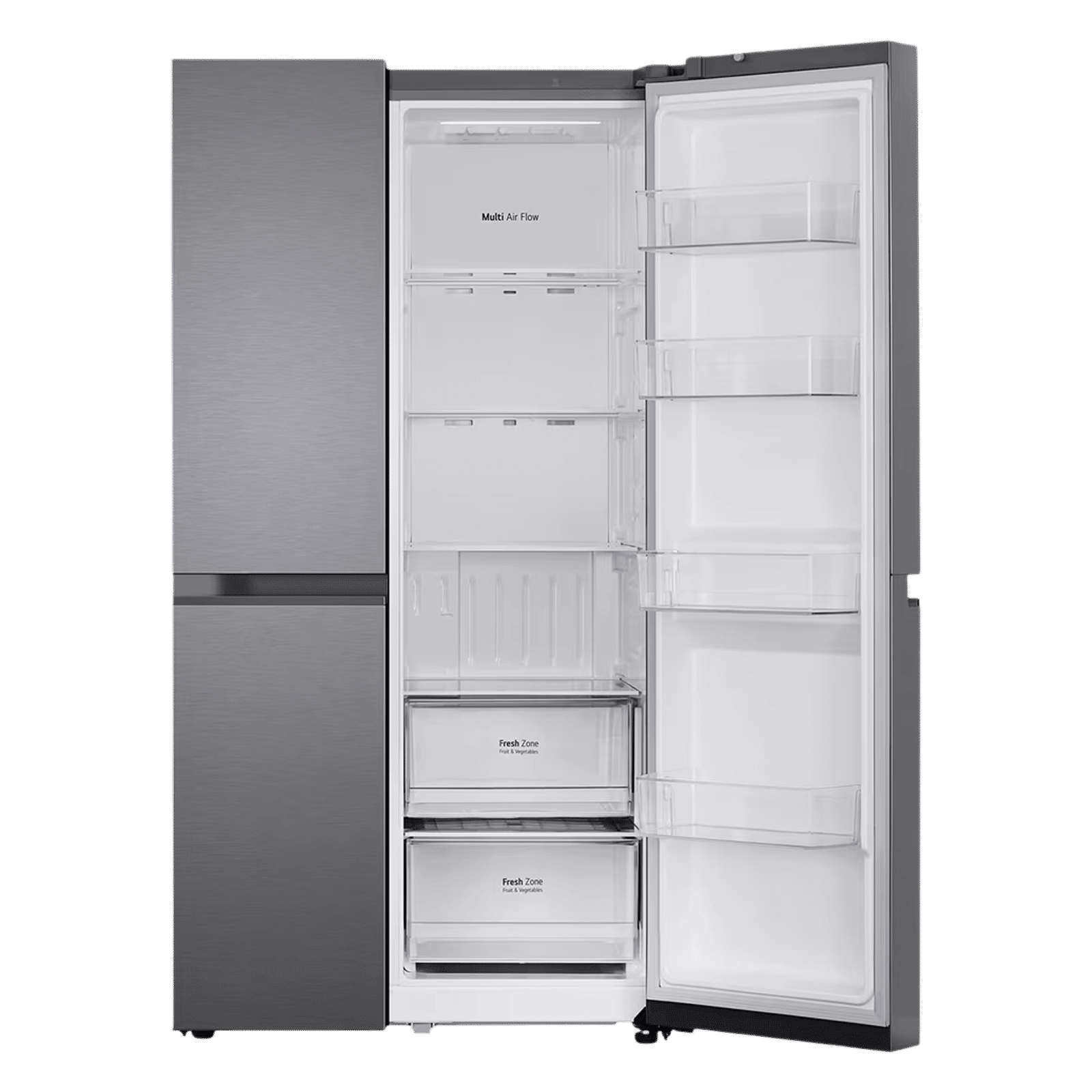 LG 650 Litres 3 Star Frost Free Side by Side Refrigerator with Multi Air Flow (GL-B257JDS3, Dazzle Steel)