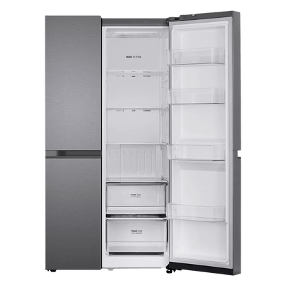 LG 650 Litres 3 Star Frost Free Side by Side Refrigerator with Multi Air Flow (GL-B257JDS3, Dazzle Steel)