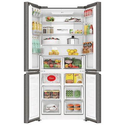 Haier 520 Litres 3 Star Frost Free French Door Convertible Refrigerator (HRB-600IS, Inox Steel)