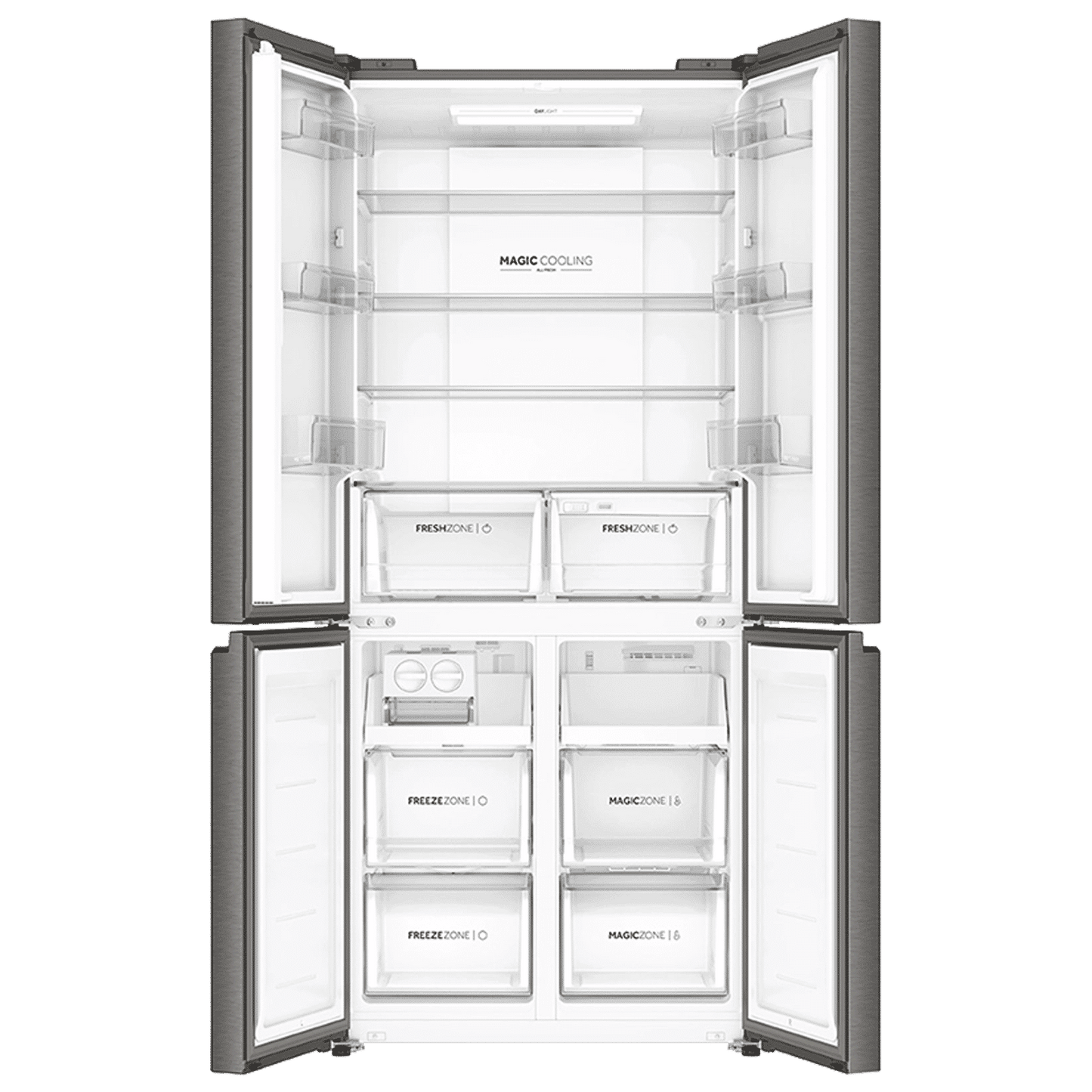 Haier 520 Litres 3 Star Frost Free French Door Convertible Refrigerator (HRB-600IS, Inox Steel)