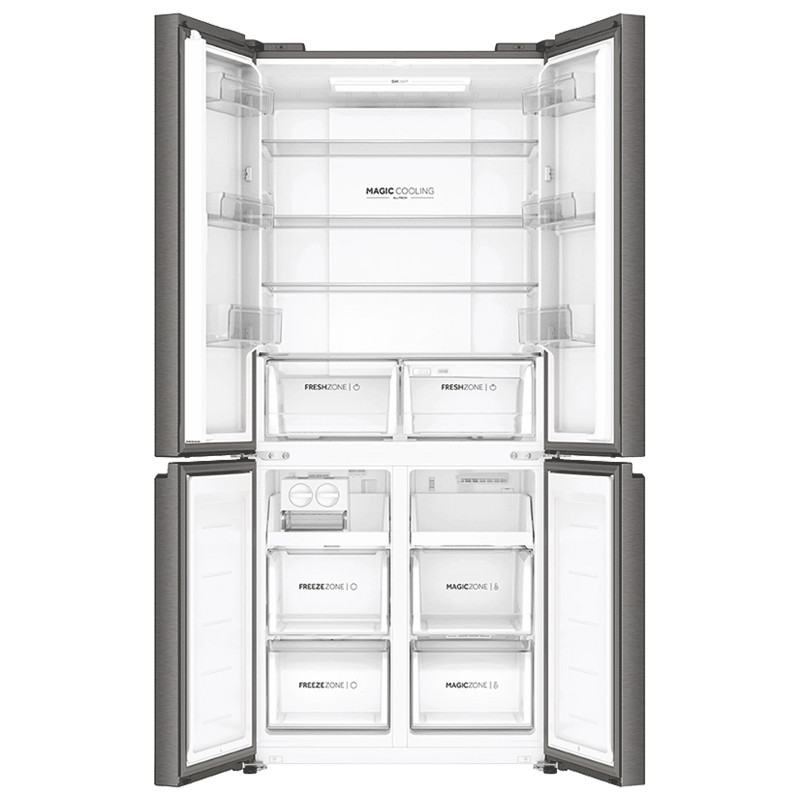 Haier 520 Litres 3 Star Frost Free French Door Convertible Refrigerator (HRB-600IS, Inox Steel)