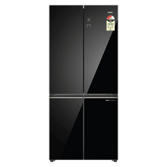 Haier 520 Litres 3 Star Frost Free French Door Convertible Refrigerator with Colorful Digital Display Panel (HRB-600KGU1, Black Glass)