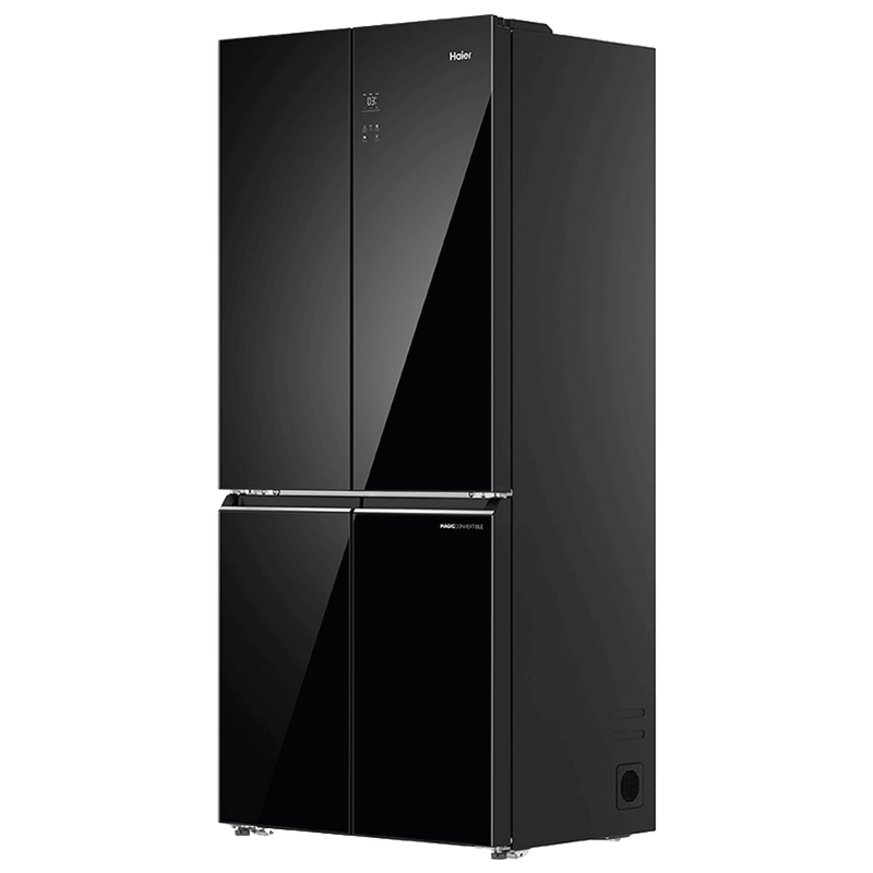 Haier 520 Litres 3 Star Frost Free French Door Convertible Refrigerator with Colorful Digital Display Panel (HRB-600KGU1, Black Glass)