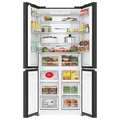 Haier 520 Litres 3 Star Frost Free French Door Convertible Refrigerator with Colorful Digital Display Panel (HRB-600KGU1, Black Glass)