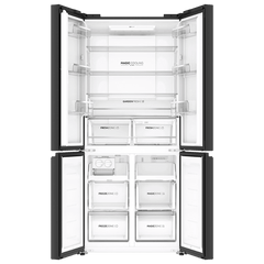 Haier 520 Litres 3 Star Frost Free French Door Convertible Refrigerator with Colorful Digital Display Panel (HRB-600KGU1, Black Glass)