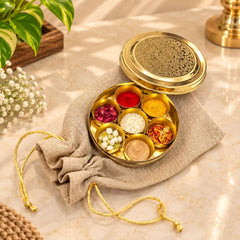 Brass Pooja Kumkum Chopra Box (4.5 Inch)