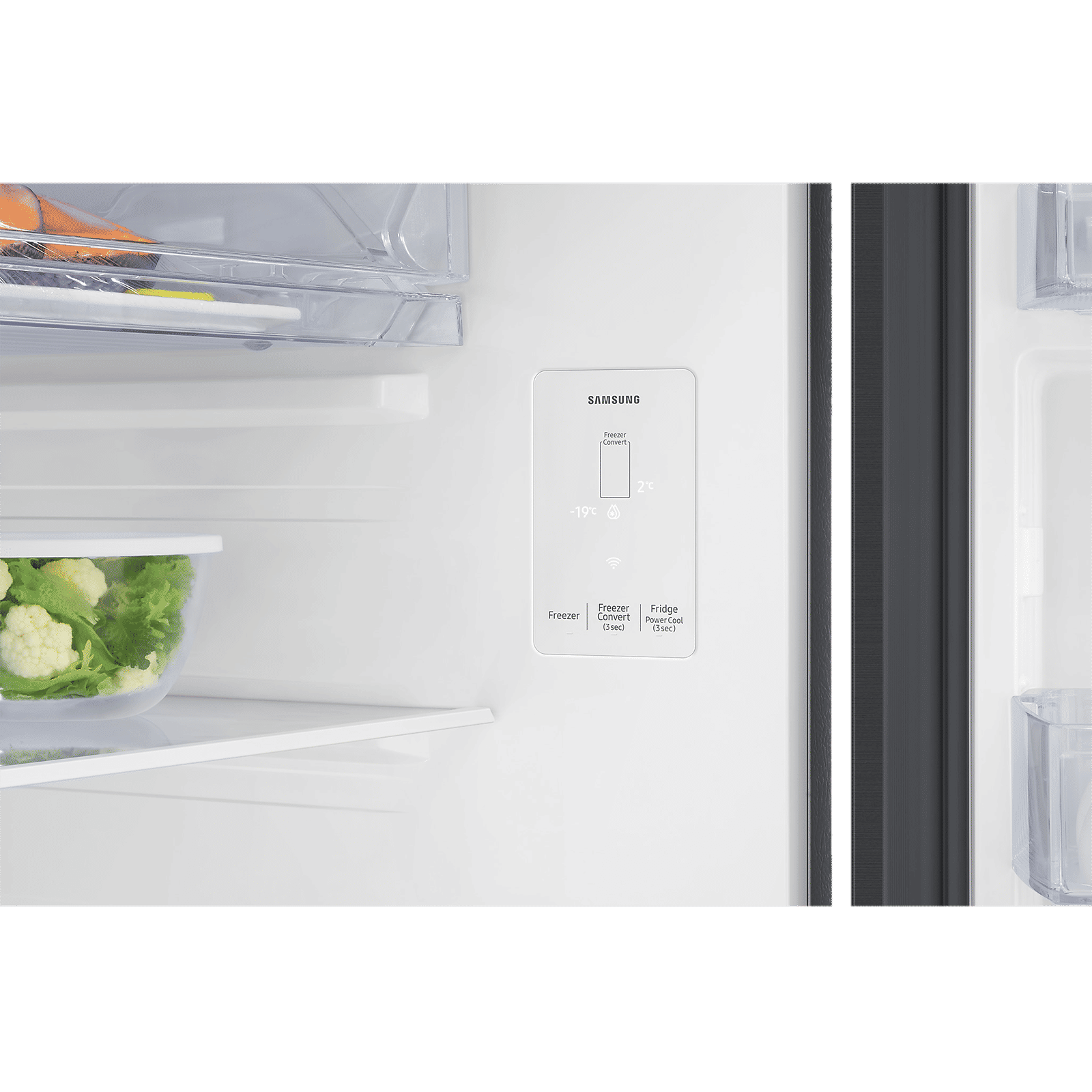 SAMSUNG 330 Litres 3 Star Frost Free Double Door Smart Wifi Enabled Refrigerator with Bespoke AI (RT34DG5A4DBXHL, Luxe Black)