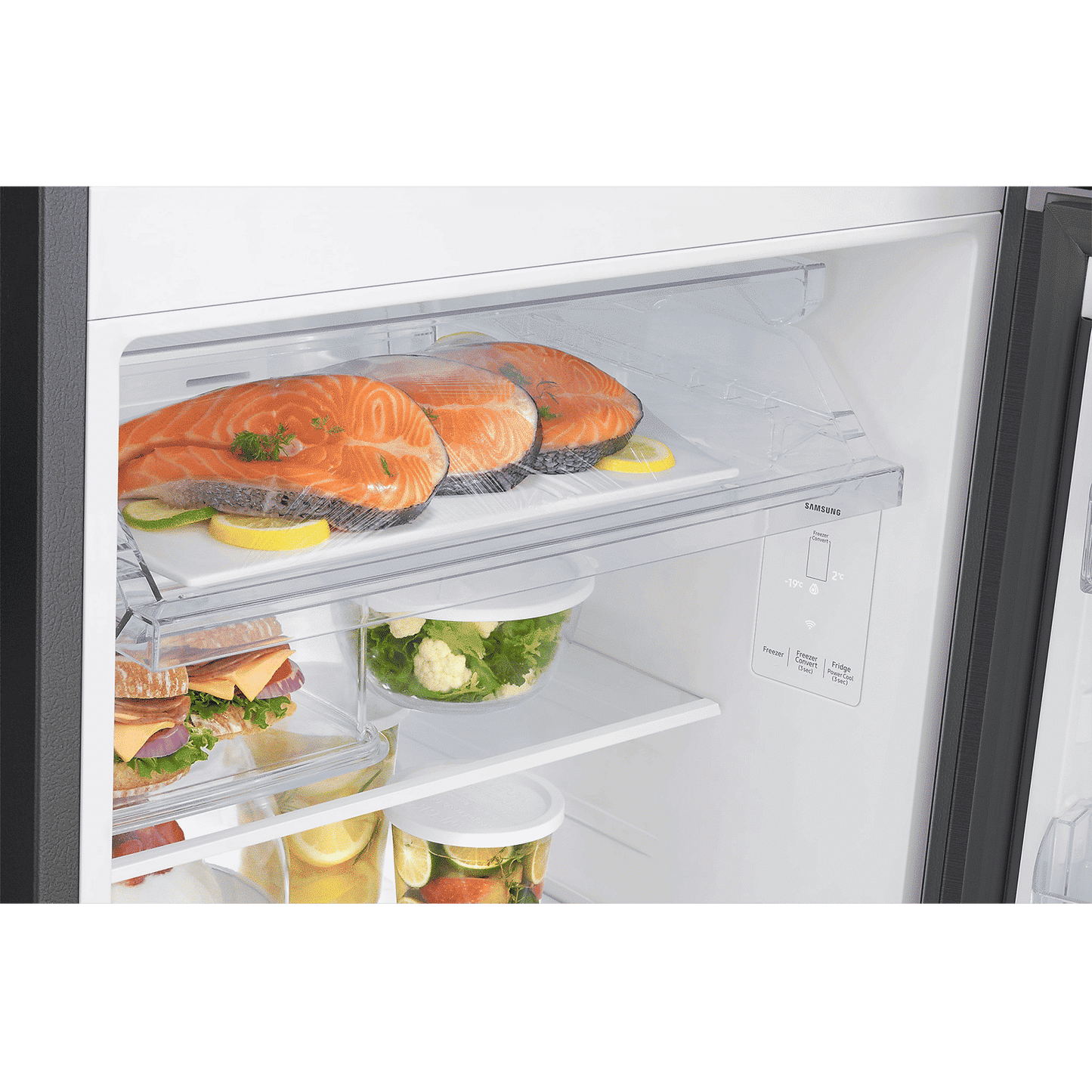 SAMSUNG 330 Litres 3 Star Frost Free Double Door Smart Wifi Enabled Refrigerator with Bespoke AI (RT34DG5A4DBXHL, Luxe Black)