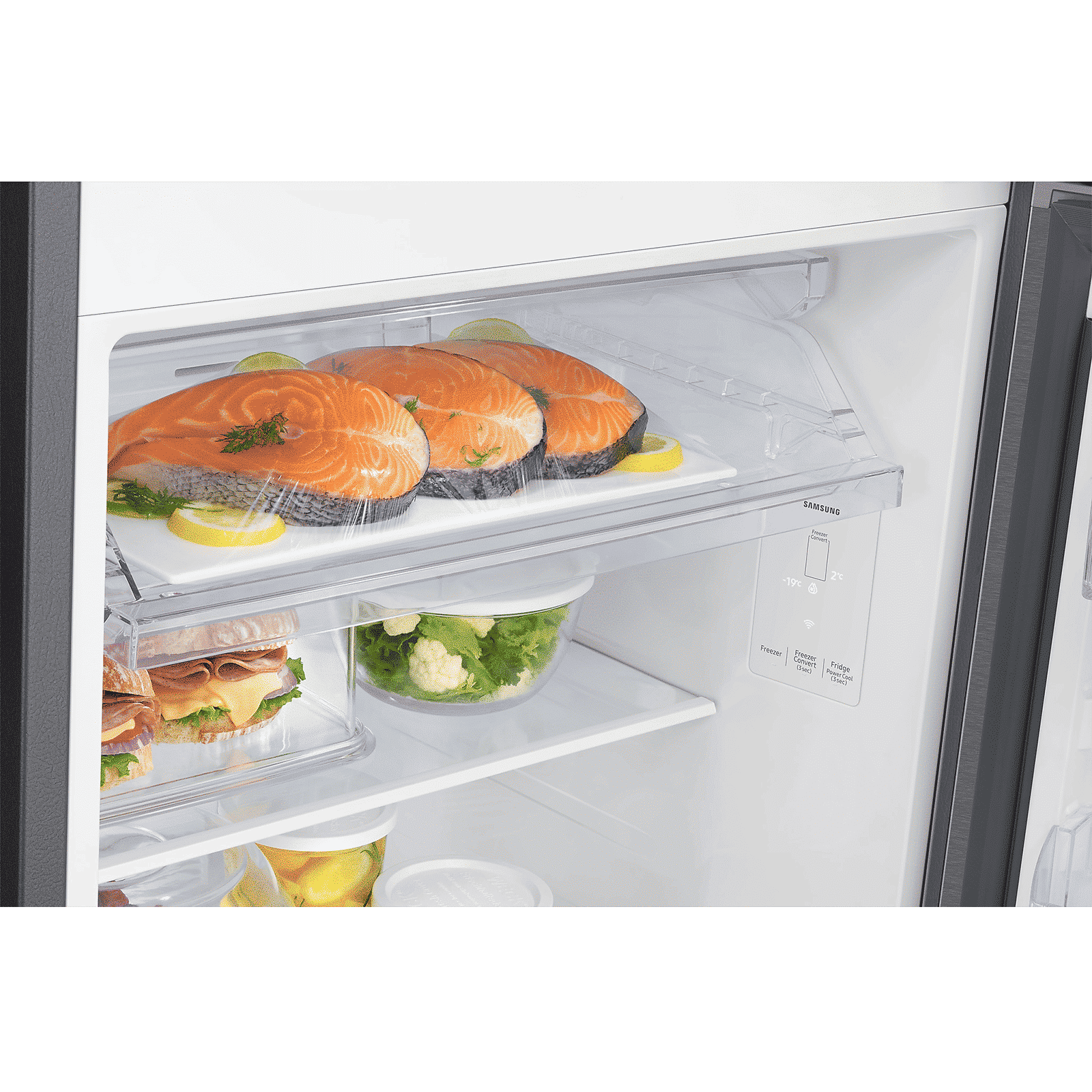 SAMSUNG 350 Litres 2 Star Frost Free Double Door Smart Wifi Enabled Refrigerator with Bespoke AI (RT38DG5A2BSLHL, Real Stainless)