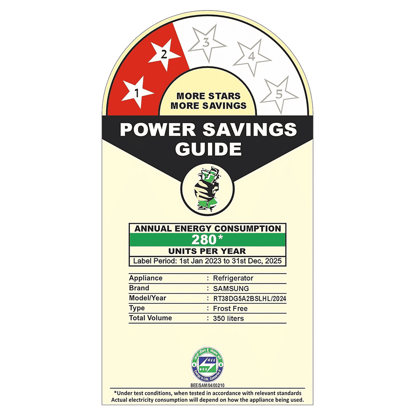 SAMSUNG 350 Litres 2 Star Frost Free Double Door Smart Wifi Enabled Refrigerator with Bespoke AI (RT38DG5A2BSLHL, Real Stainless)