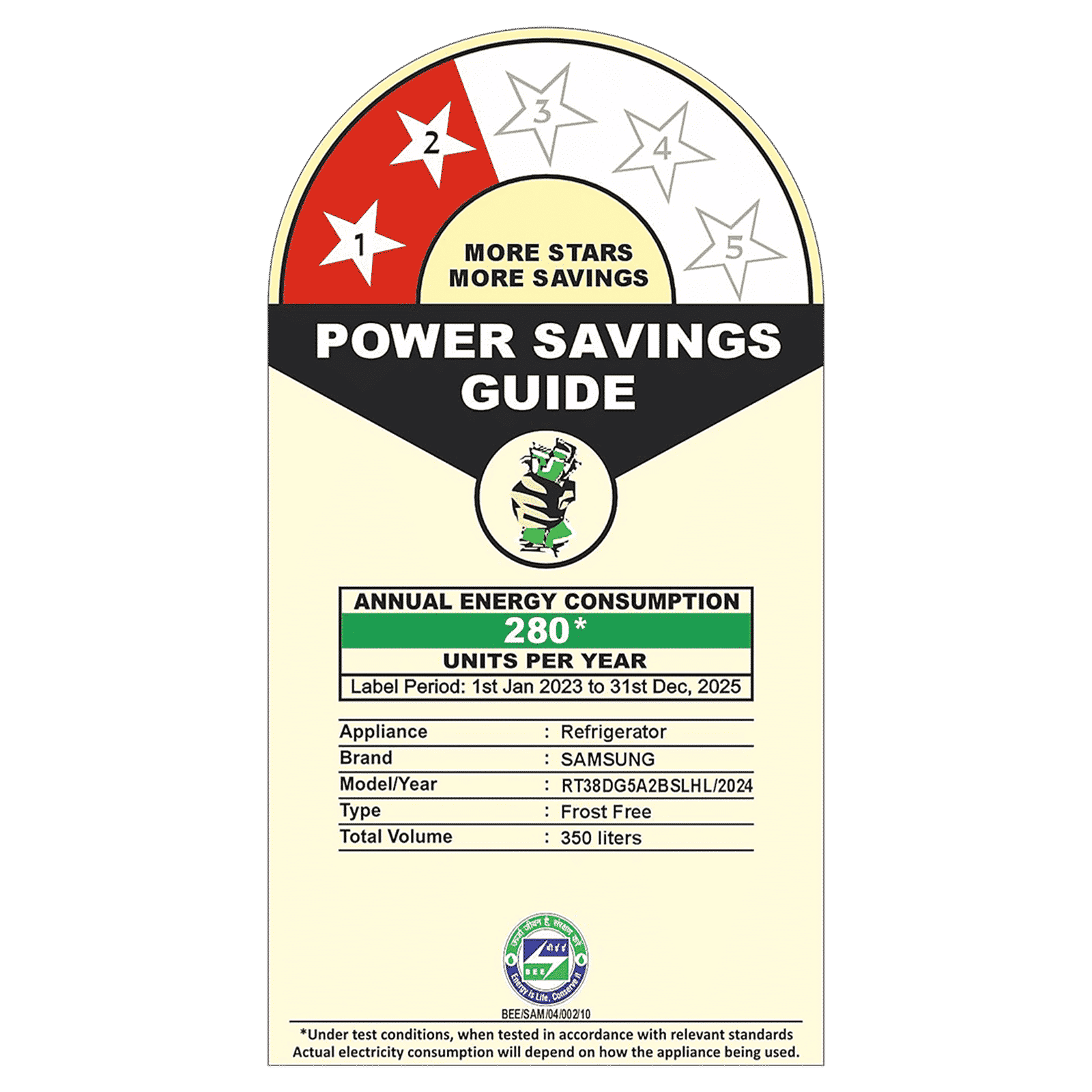 SAMSUNG 350 Litres 2 Star Frost Free Double Door Smart Wifi Enabled Refrigerator with Bespoke AI (RT38DG5A2BSLHL, Real Stainless)