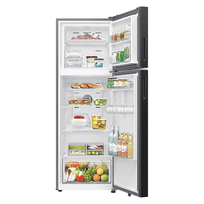 SAMSUNG 350 Litres 3 Star Frost Free Double Door Smart Wifi Enabled Refrigerator with Bespoke AI (RT38DG5A4DBXHL, Luxe Black)