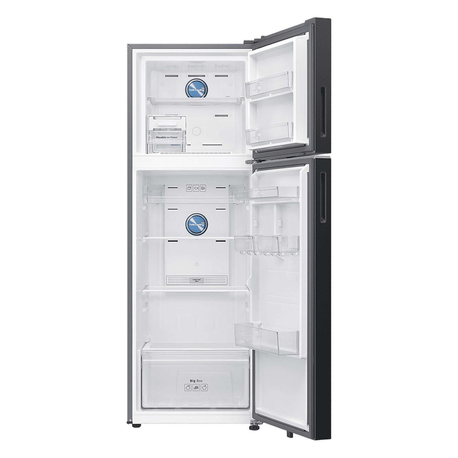 SAMSUNG 350 Litres 3 Star Frost Free Double Door Smart Wifi Enabled Refrigerator with Bespoke AI (RT38DG5A4DBXHL, Luxe Black)