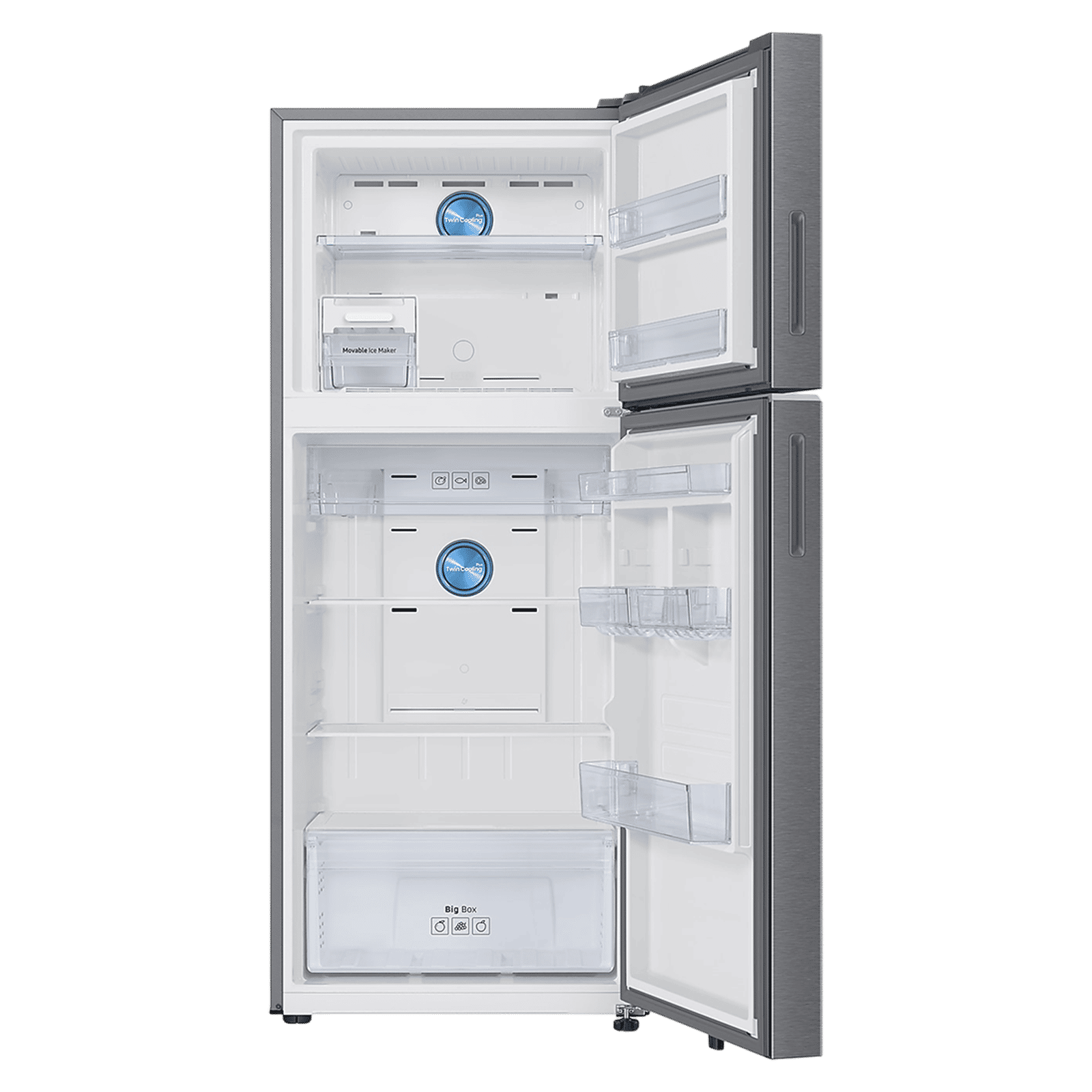 SAMSUNG 396 Litres 2 Star Frost Free Double Door Smart Wifi Enabled Refrigerator with Bespoke AI (RT41DG6A2BSLHL, Real Stainless)