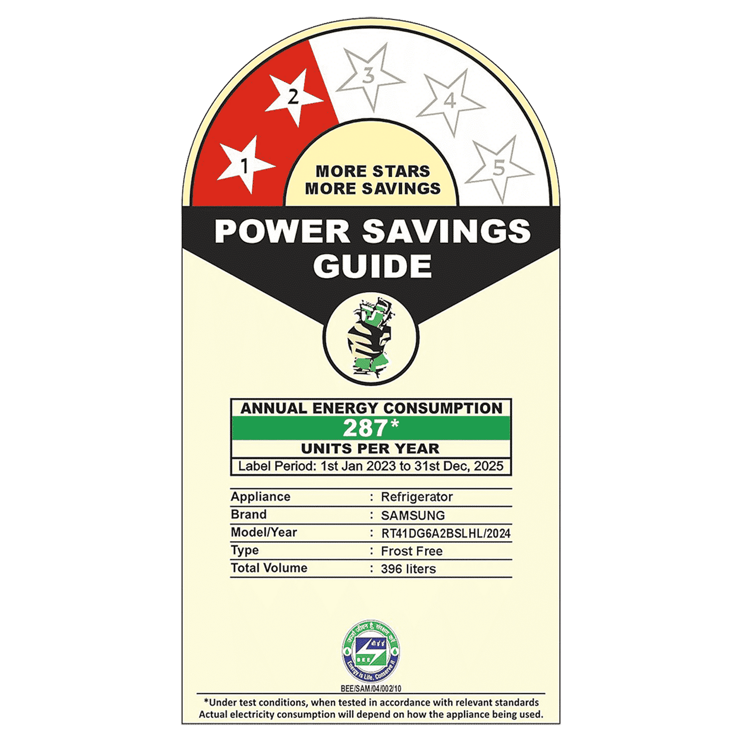 SAMSUNG 396 Litres 2 Star Frost Free Double Door Smart Wifi Enabled Refrigerator with Bespoke AI (RT41DG6A2BSLHL, Real Stainless)