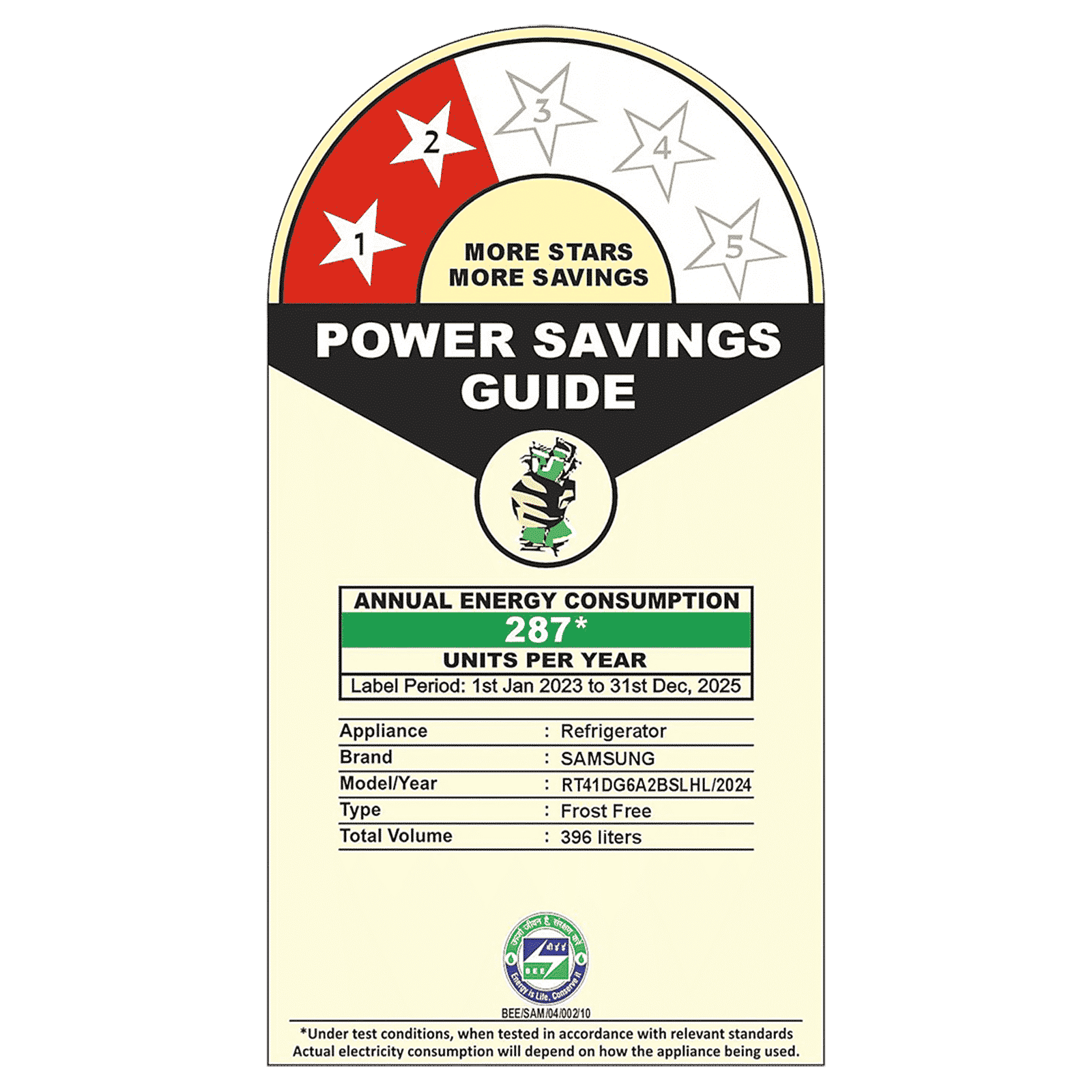 SAMSUNG 396 Litres 2 Star Frost Free Double Door Smart Wifi Enabled Refrigerator with Bespoke AI (RT41DG6A2BSLHL, Real Stainless)