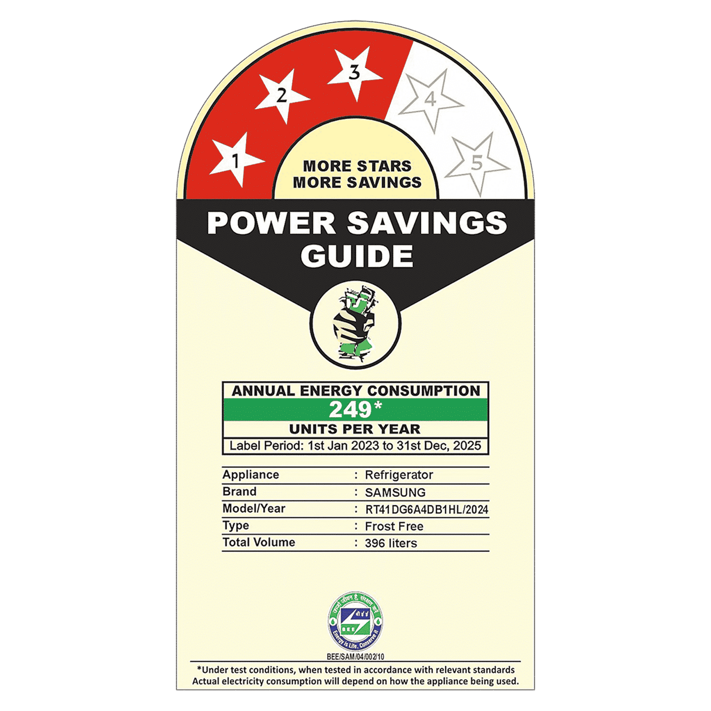 SAMSUNG 396 Litres 3 Star Frost Free Double Door Smart Wifi Enabled Refrigerator with Bespoke AI (RT41DG6A4DB1HL, Black Matt)