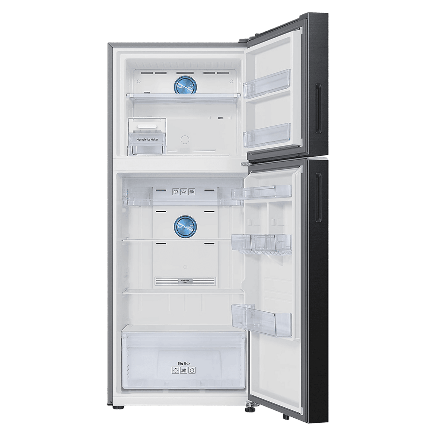 SAMSUNG 396 Litres 3 Star Frost Free Double Door Smart Wifi Enabled Refrigerator with Bespoke AI (RT41DG6A4DB1HL, Black Matt)