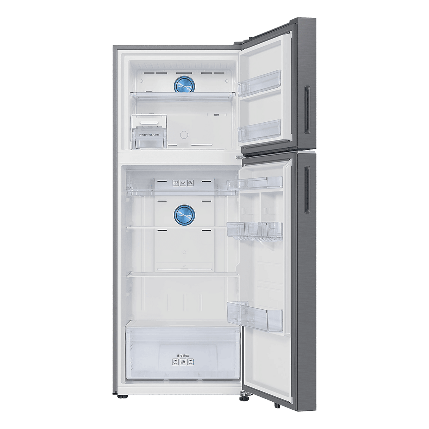 SAMSUNG 419 Litres 2 Star Frost Free Double Door Smart Wifi Enabled Refrigerator with Bespoke AI (RT45DG6A2BS8HL, Elegant Inox)