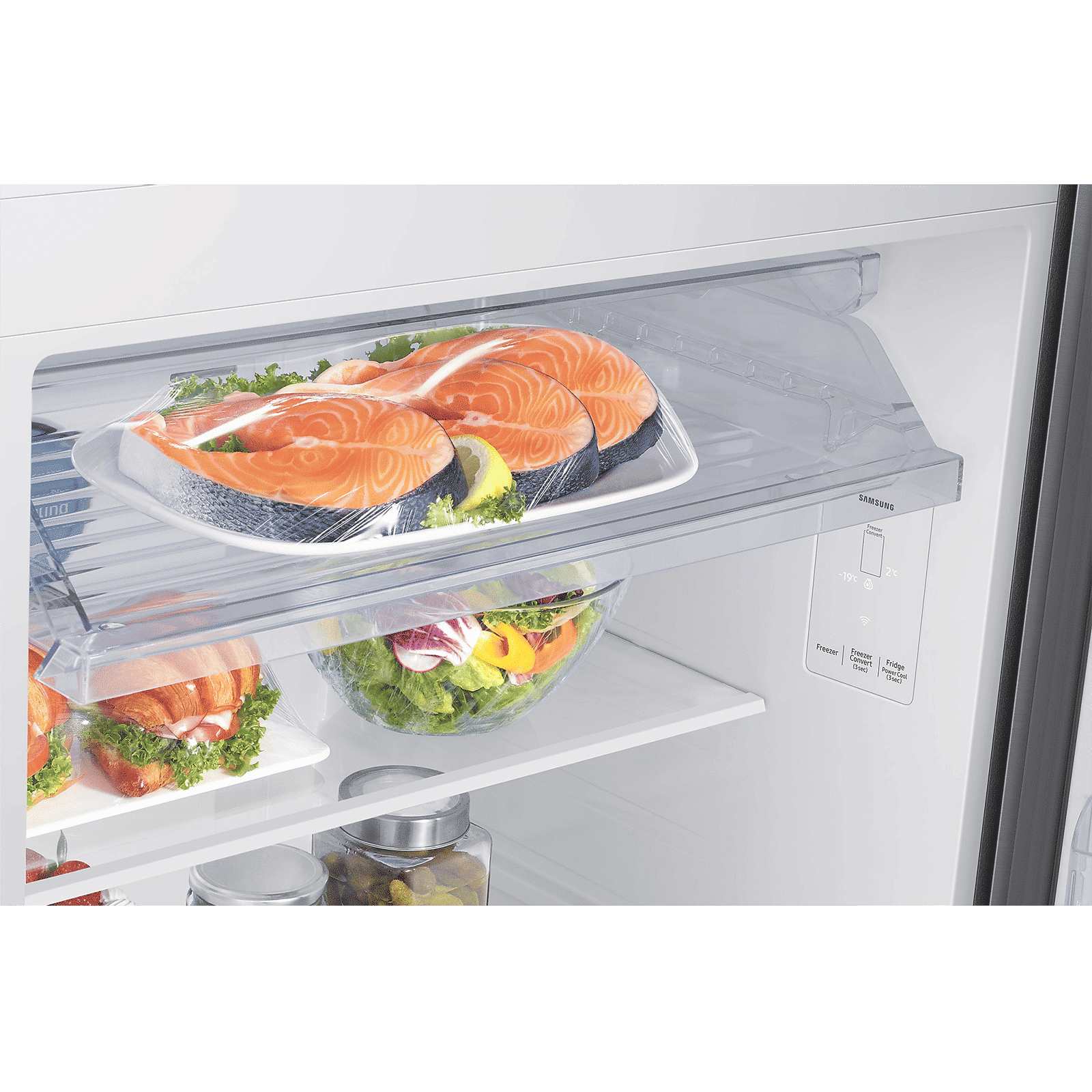 SAMSUNG 419 Litres 2 Star Frost Free Double Door Smart Wifi Enabled Refrigerator with Bespoke AI (RT45DG6A2BS8HL, Elegant Inox)