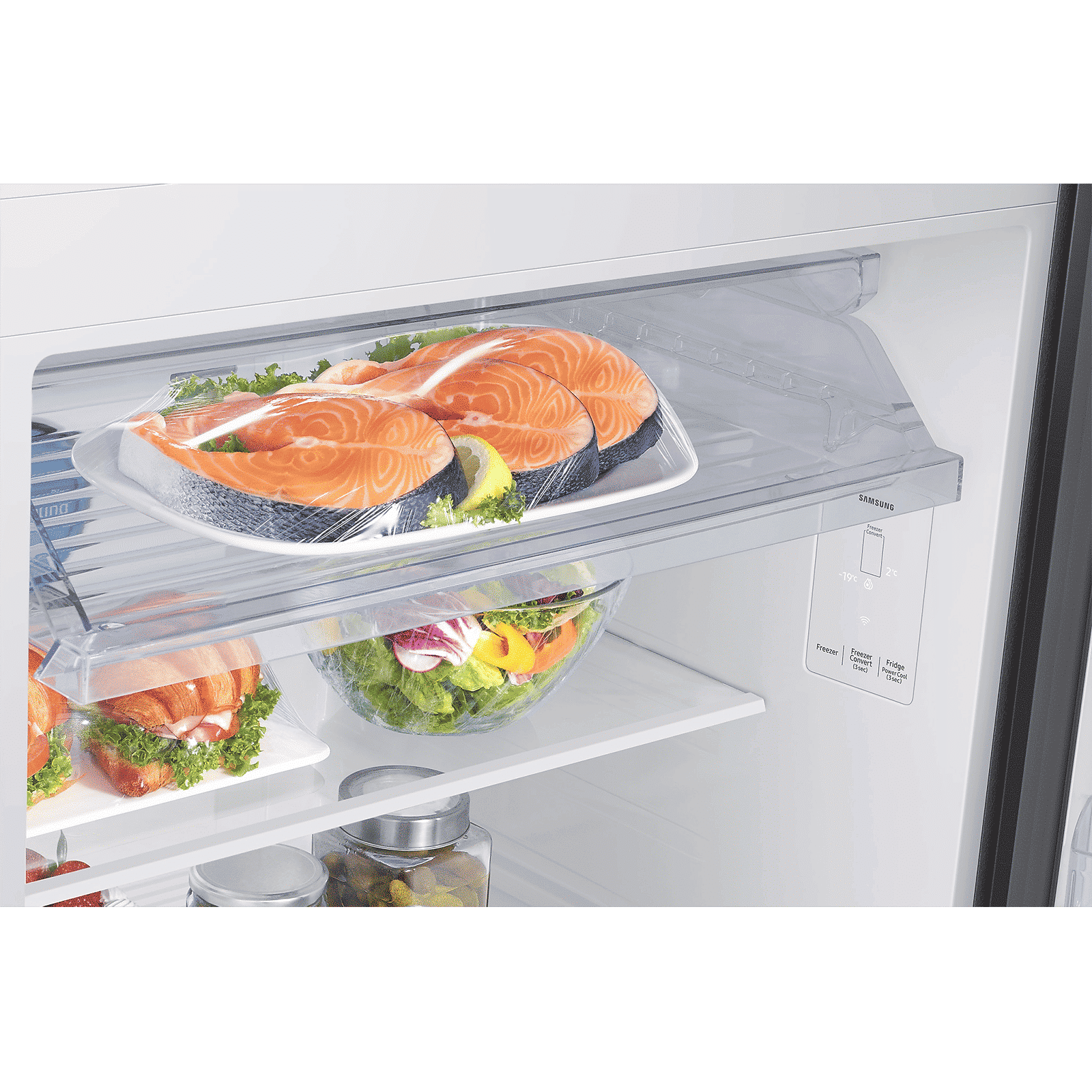 SAMSUNG 419 Litres 3 Star Frost Free Double Door Smart Wifi Enabled Refrigerator with Bespoke AI (RT45DG6A4DB1HL, Black Matt)