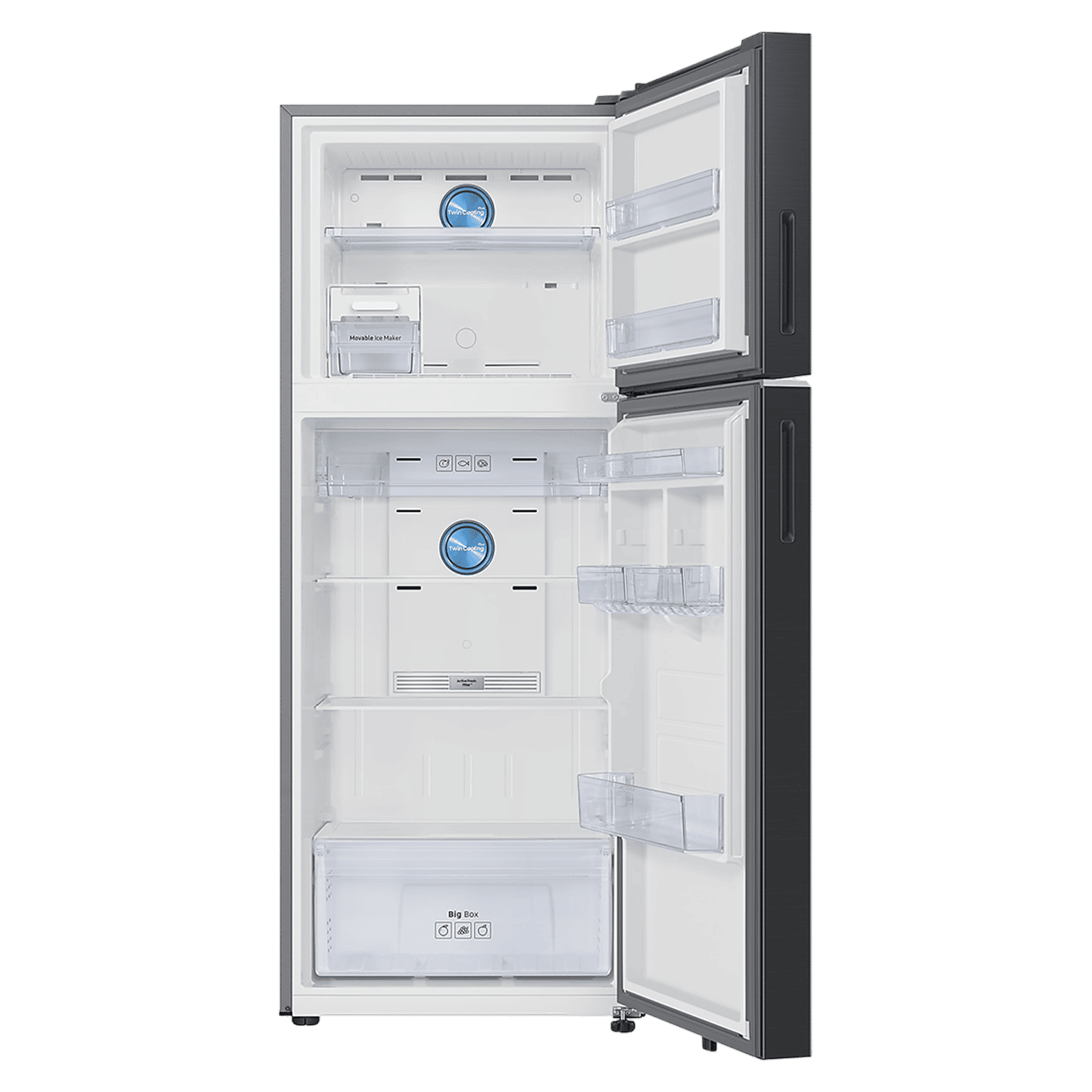 SAMSUNG 419 Litres 3 Star Frost Free Double Door Smart Wifi Enabled Refrigerator with Bespoke AI (RT45DG6A4DB1HL, Black Matt)