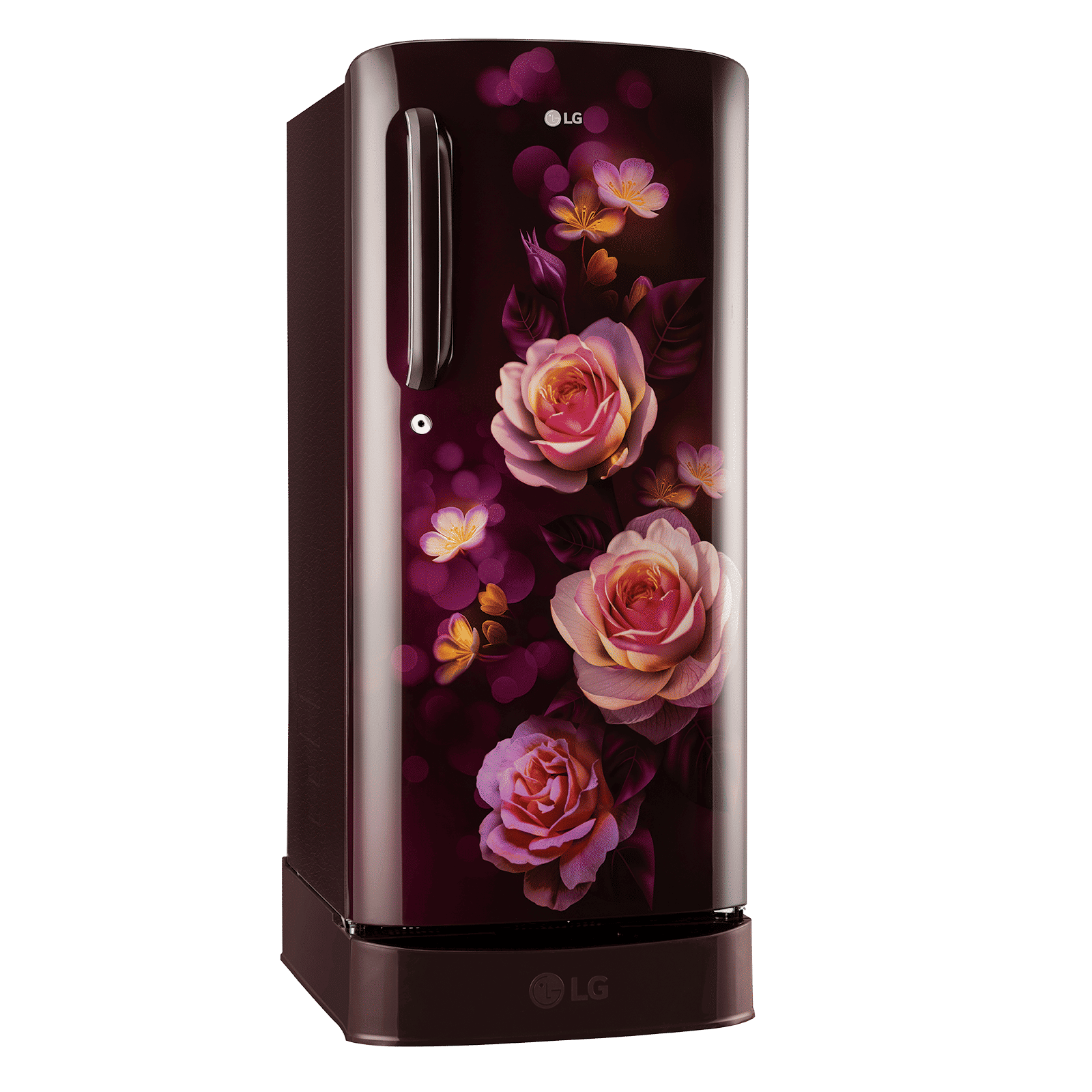 LG 201 Series 185 Litres 5 Star Direct Cool Single Door Refrigerator with Auto Smart Connect (GL-D201ASBU, Scarlet Bloom)