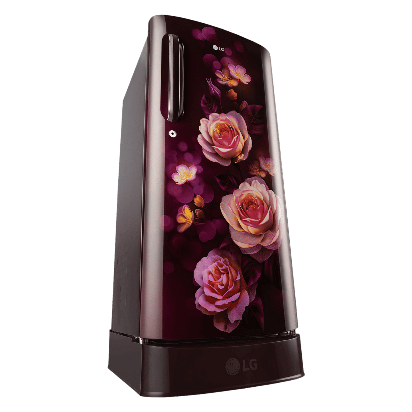 LG 201 Series 185 Litres 5 Star Direct Cool Single Door Refrigerator with Auto Smart Connect (GL-D201ASBU, Scarlet Bloom)