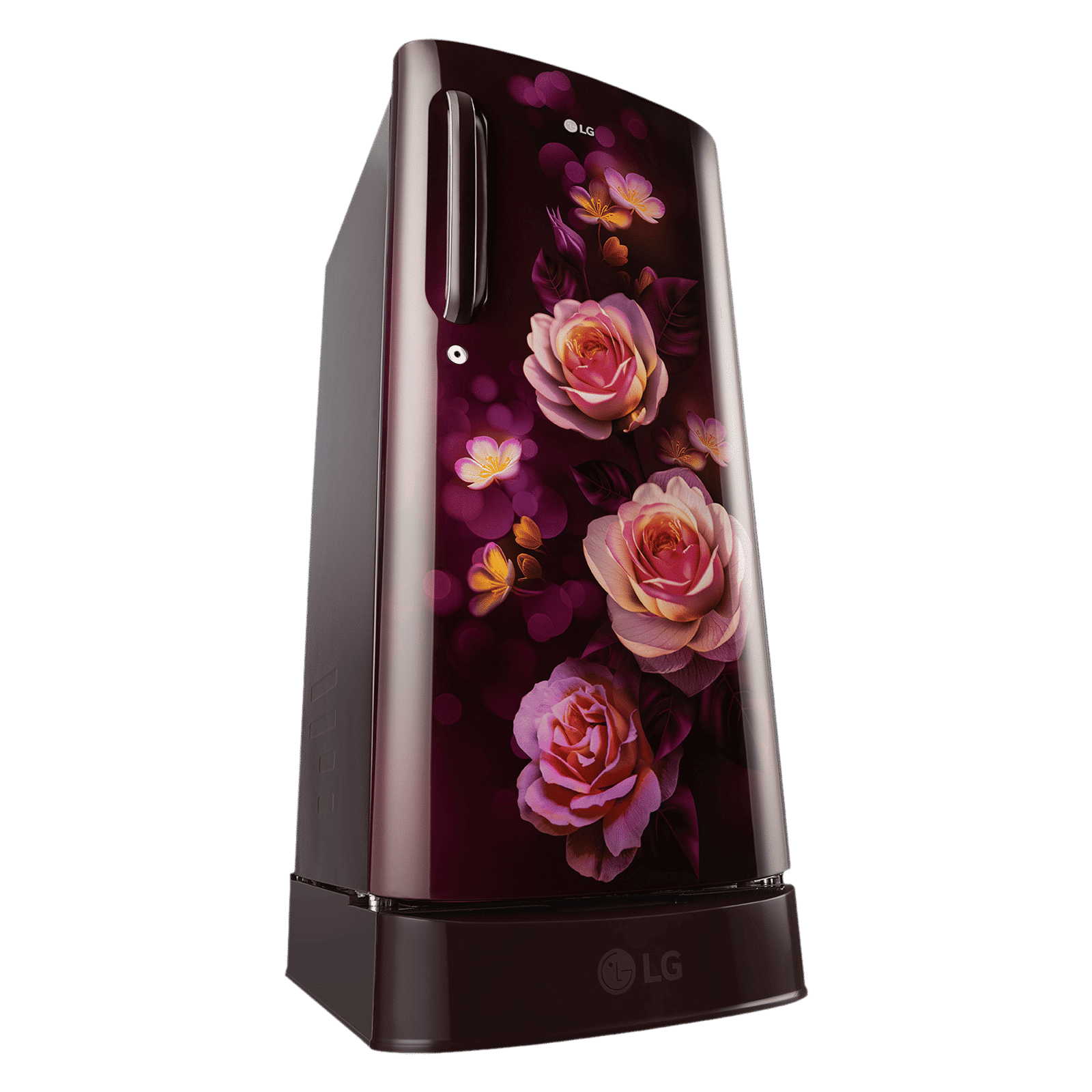 LG 201 Series 185 Litres 5 Star Direct Cool Single Door Refrigerator with Auto Smart Connect (GL-D201ASBU, Scarlet Bloom)