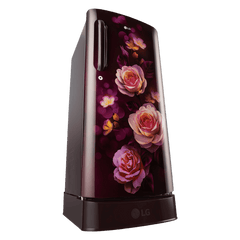 LG 201 Series 185 Litres 5 Star Direct Cool Single Door Refrigerator with Auto Smart Connect (GL-D201ASBU, Scarlet Bloom)