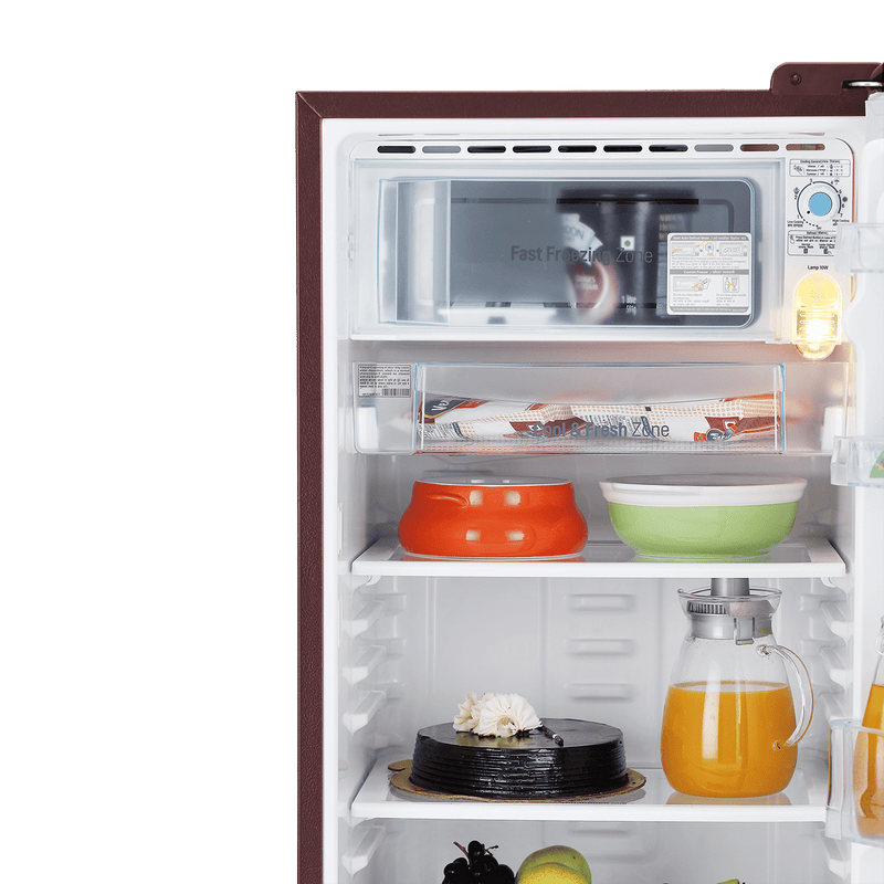 LG 201 Series 185 Litres 5 Star Direct Cool Single Door Refrigerator with Auto Smart Connect (GL-D201ASBU, Scarlet Bloom)