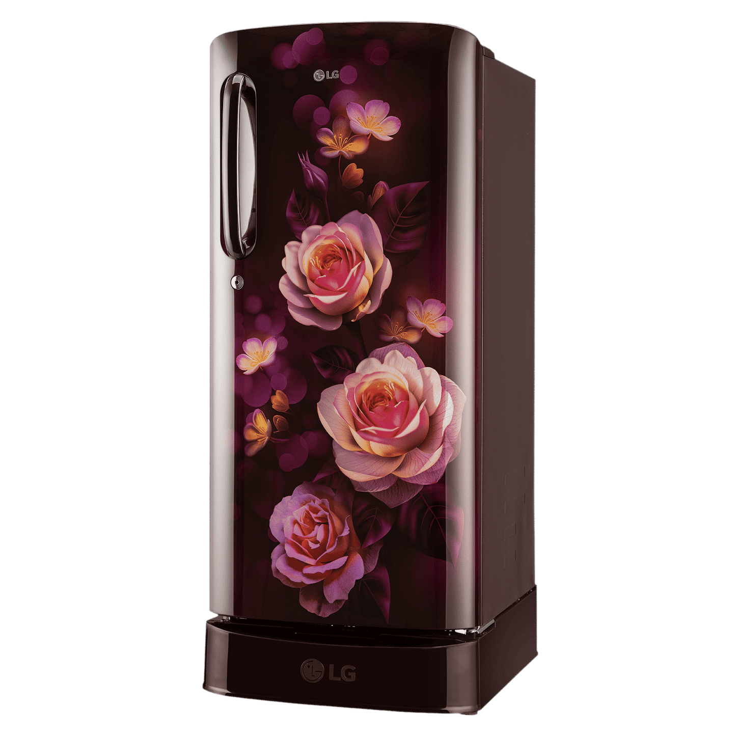 LG 201 Series 185 Litres 5 Star Direct Cool Single Door Refrigerator with Auto Smart Connect (GL-D201ASBU, Scarlet Bloom)