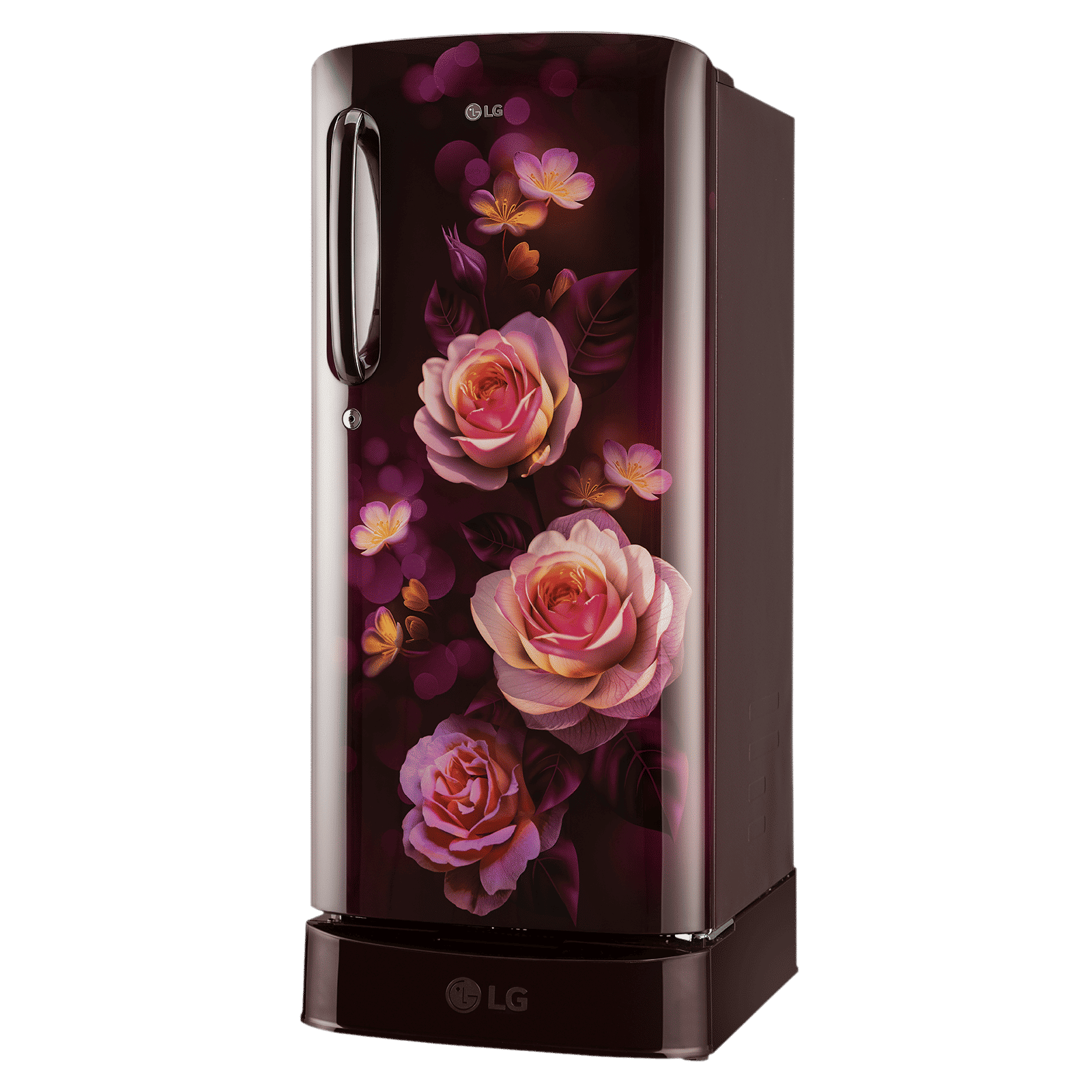 LG 201 Series 185 Litres 5 Star Direct Cool Single Door Refrigerator with Auto Smart Connect (GL-D201ASBU, Scarlet Bloom)