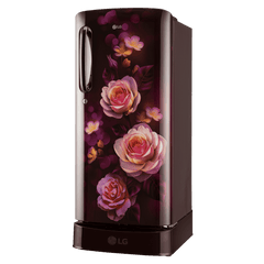 LG 201 Series 185 Litres 5 Star Direct Cool Single Door Refrigerator with Auto Smart Connect (GL-D201ASBU, Scarlet Bloom)