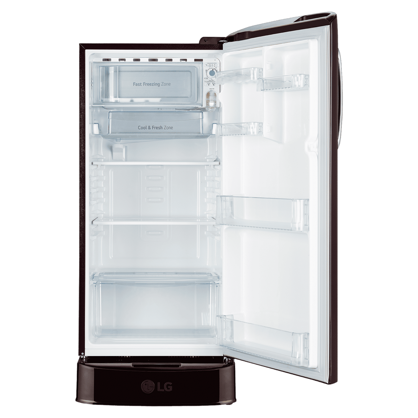 LG 201 Series 185 Litres 5 Star Direct Cool Single Door Refrigerator with Auto Smart Connect (GL-D201ASBU, Scarlet Bloom)