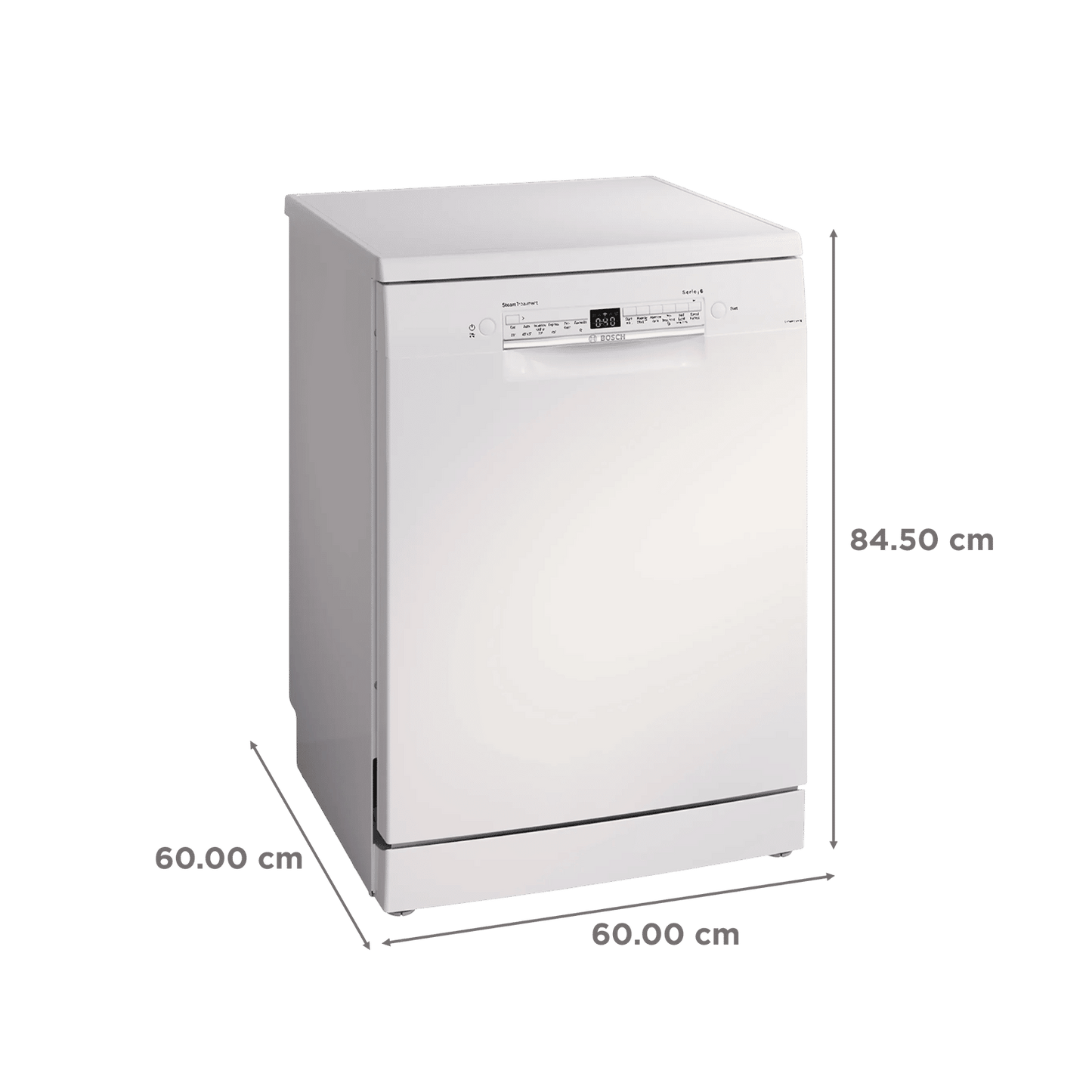 BOSCH Series 6 14 Place Settings Free Standing Dishwasher with Glass Protection Technology (No Pre-rinse Required, White)
