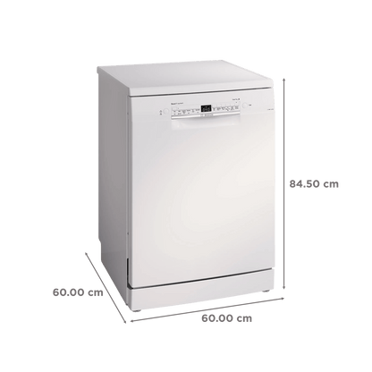 BOSCH Series 6 14 Place Settings Free Standing Dishwasher with Glass Protection Technology (No Pre-rinse Required, White)